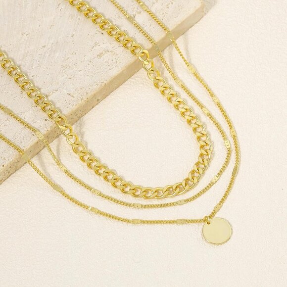 ⚡Silver Chain Necklace Layering Beach Cute Fashion Pendant Choker Gold Plated - Picture 6 of 8